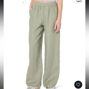 NWT Women’s The Drop Bonni Wide Leg Linen Pants. Size Small. Green. Drawstring